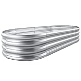 Land Guard Galvanized Raised Garden Bed Kit,...