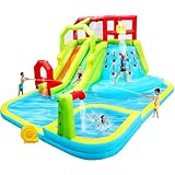 WELLFUNTIME Inflatable Water Slide Park, Bouncy...