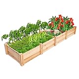 Chonsun Raised Garden Bed,98x24x11in Wooden Raised...