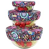 Wegreeco Reusable Bowl Covers - Set of 3,Bloom